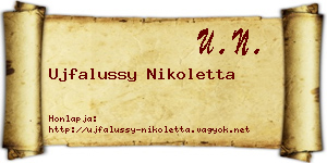 Ujfalussy Nikoletta névjegykártya