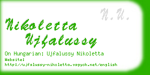 nikoletta ujfalussy business card